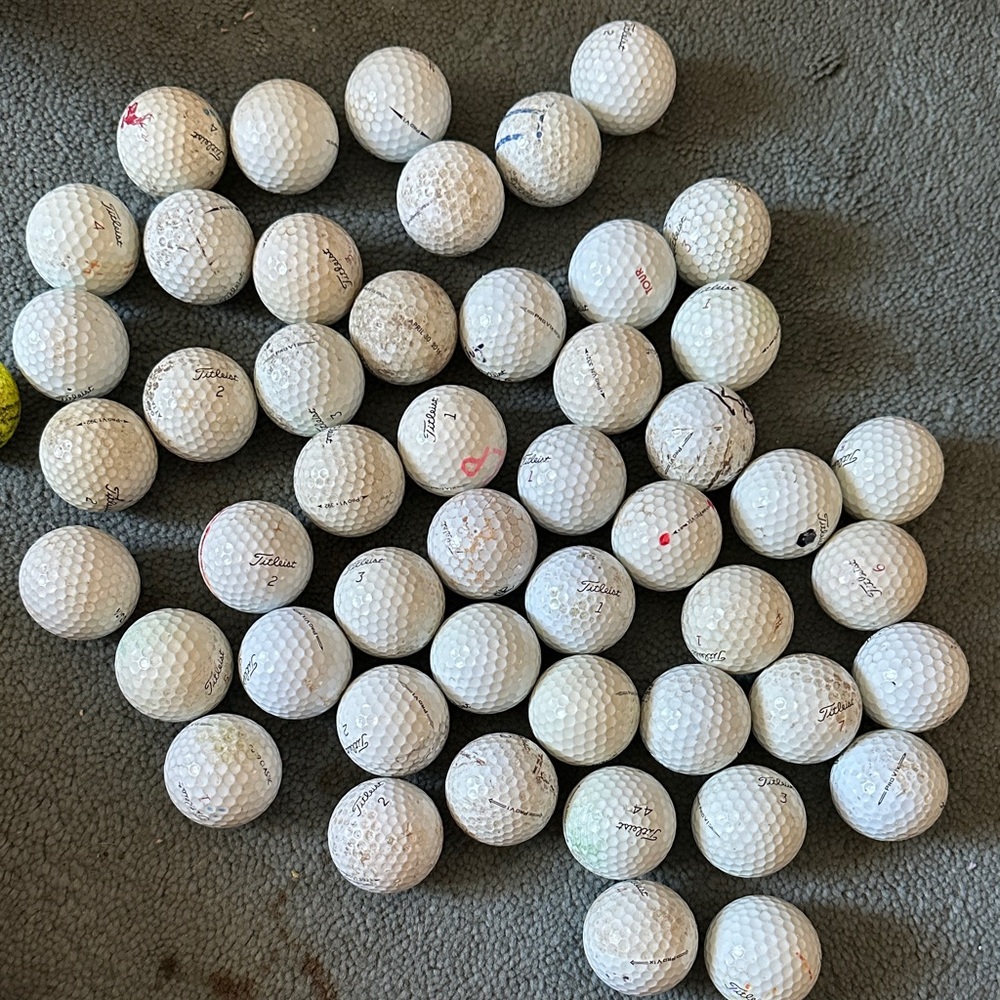 Titleist ProV1 White Golf Balls Collection 50 Balls Used in various shape